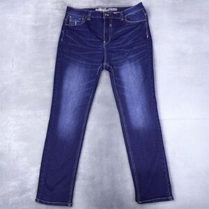 Rare 2006 Bauhaus Denim Works Men’s Straight Leg Jeans – Dark Blue, Size 38”
